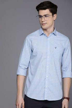 Buy ALLEN SOLLY Checkered Cotton Slim Fit Men's Casual Wear Shirt