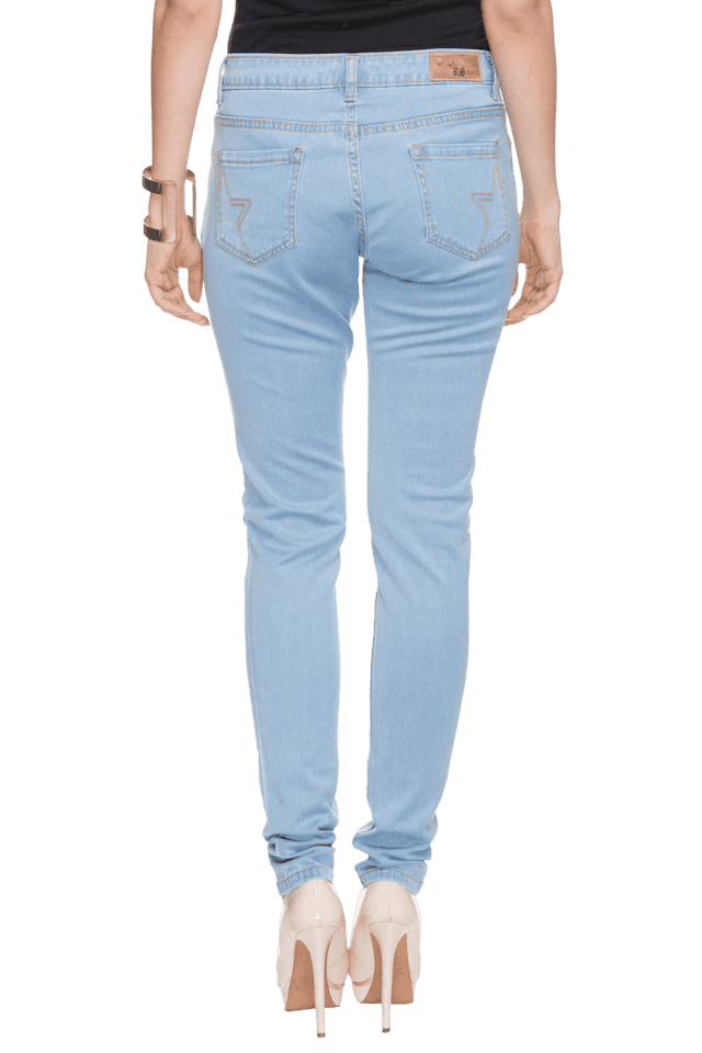 Men Causal Skinny Jeans, Fashion Solid Low-Waist Slim-Fit Denim Pants  Streetwear, Light Blue/Black - Walmart.com