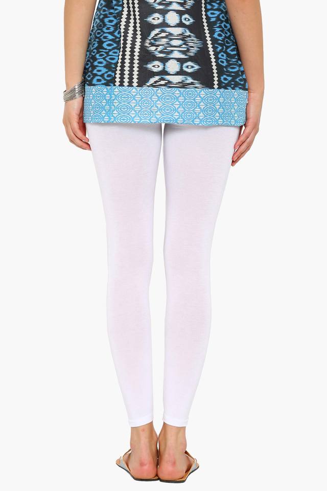 Buy Peacock Blue Leggings for Women by GO COLORS Online | Ajio.com