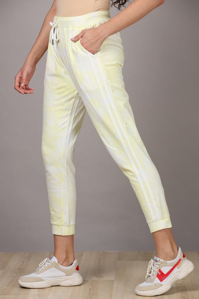 White cotton womens online joggers