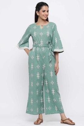 Buy JUNIPER Sage Women's Sage Green Cotton Flex Printed Ethnic