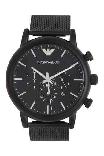 emporio armani black metal watches