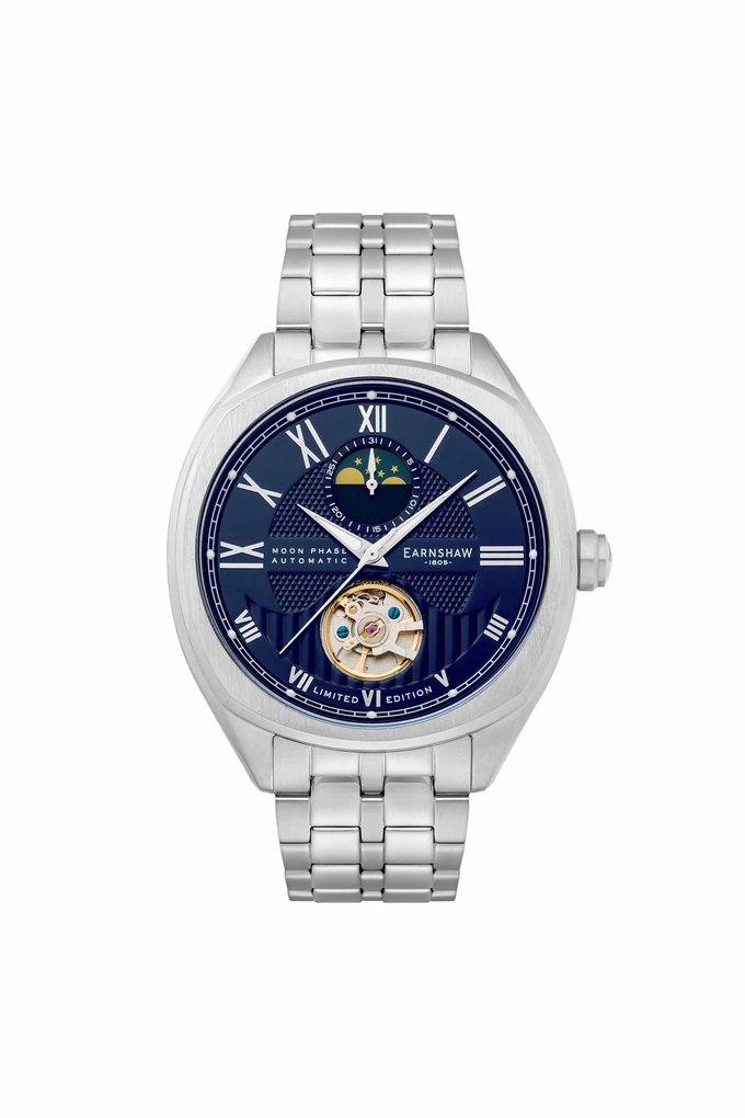 Buy EARNSHAW Mens 46 mm Peel Blue Dial Stainless Steel Analogue