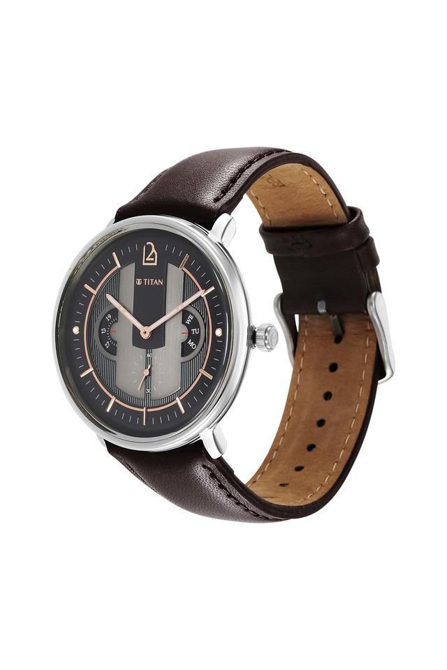 Buy Online Titan Workwear Green Dial Analog Leather Strap Watch