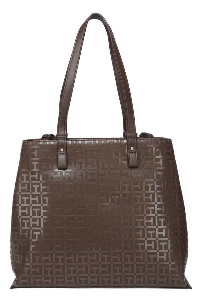 Buy TOMMY HILFIGER Brown Womens Zip Closure Satchel Handbag Shoppers Stop