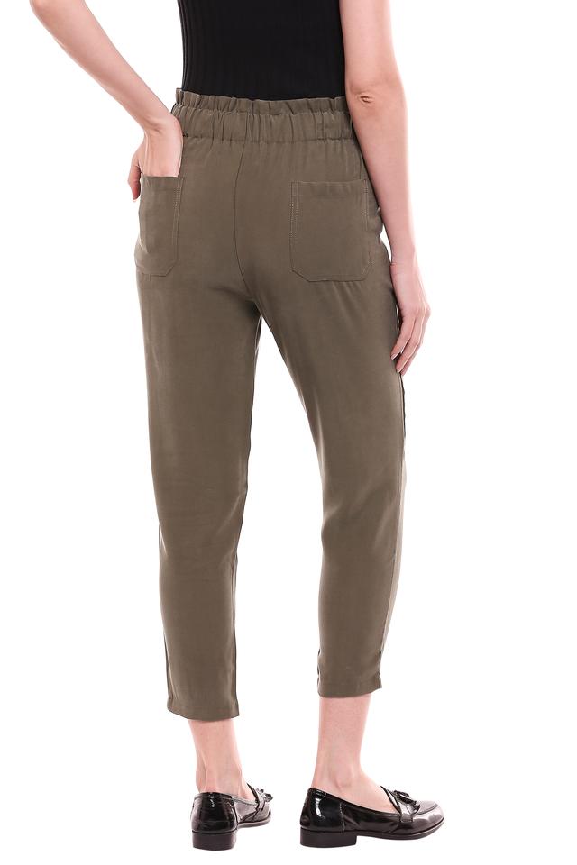 Khaki paperbag waist on sale pants