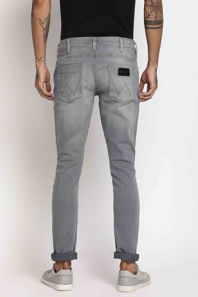 Buy WRANGLER Grey Light Tone Wash Cotton Skinny Fit Mens Jeans | Shoppers  Stop