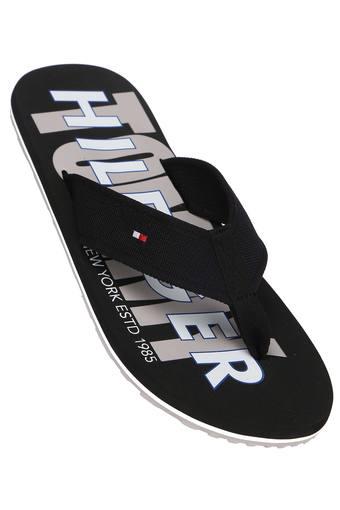 tommy hilfiger black flip flops