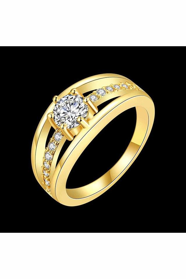 Single stone gold ring deals design for female