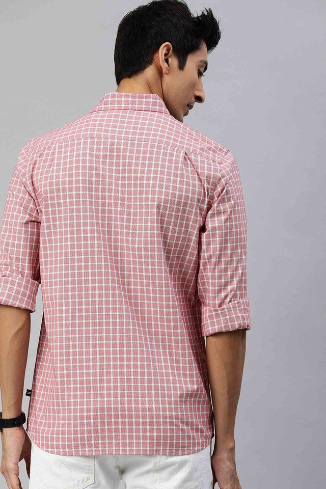 Buy NAUTICA Red Checks Cotton Stretch Slim Fit Mens Casual Shirt