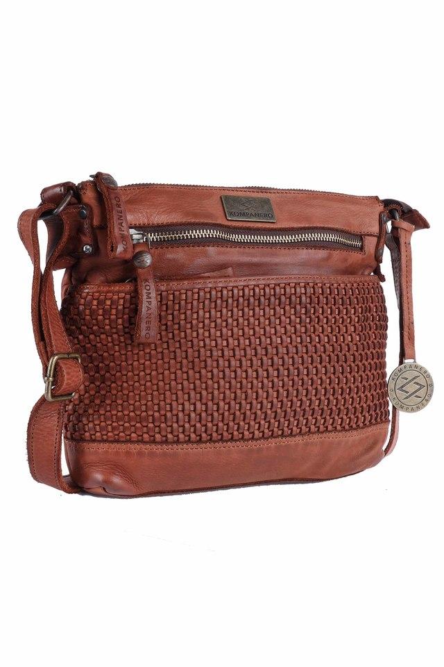 Buy KOMPANERO Cognac Womens Zipper Closure Cognac Color Sling Bag