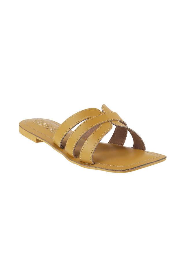 Buy CATWALK Yellow Synthetic Slipon Women s Casual Wear Flip Flops Shoppers Stop