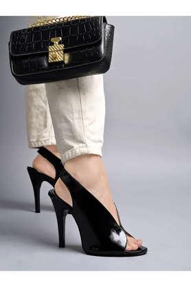 Black best sale sandal pumps