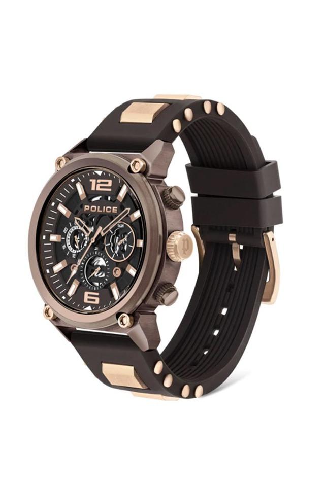 Buy POLICE Dark Brown Dial Silicone Analog Watch For Men