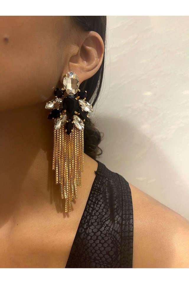 Buy Tassel Fringe Earrings Gold Online in India - Etsy