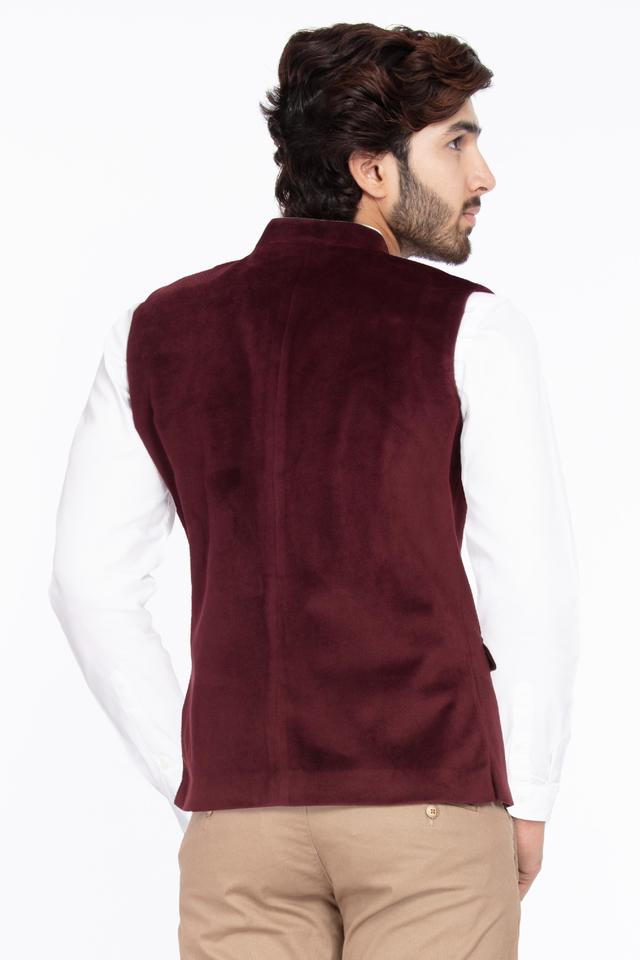 Wine colour hotsell nehru jacket