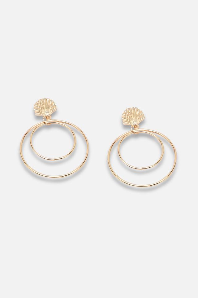 Gaze Gold Plated Drop Hoop Earring