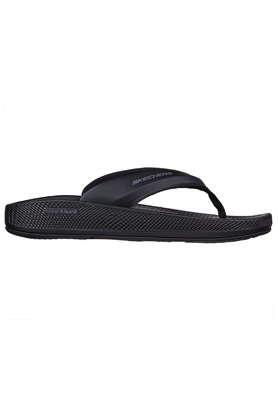 Buy SKECHERS Black Hyper Slide Synthetic Leather Regular Slipon