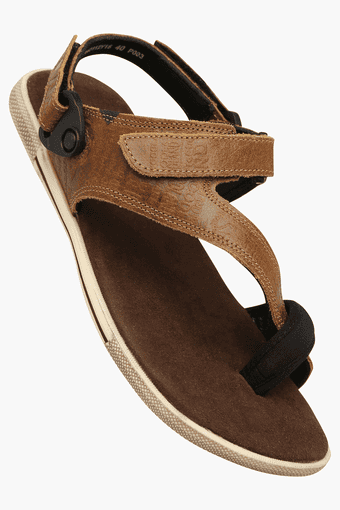 Mens Camel Velcro Closure Casual Sandal 