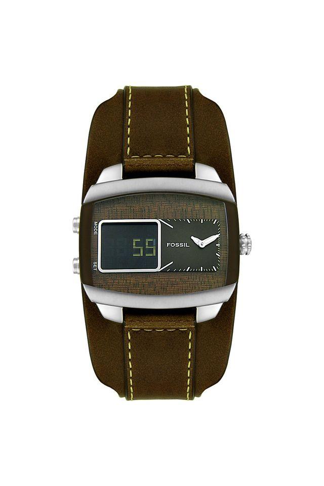 Buy FOSSIL Mens Brown Dial Leather Analogue Digital Watch JR9633 Shoppers Stop