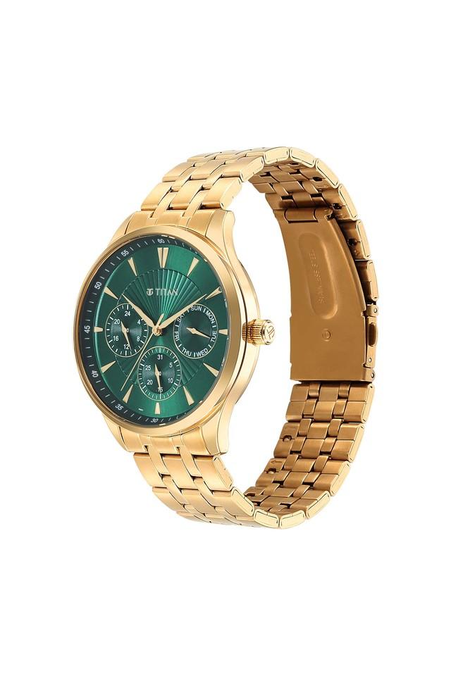 Titan watch best sale green dial