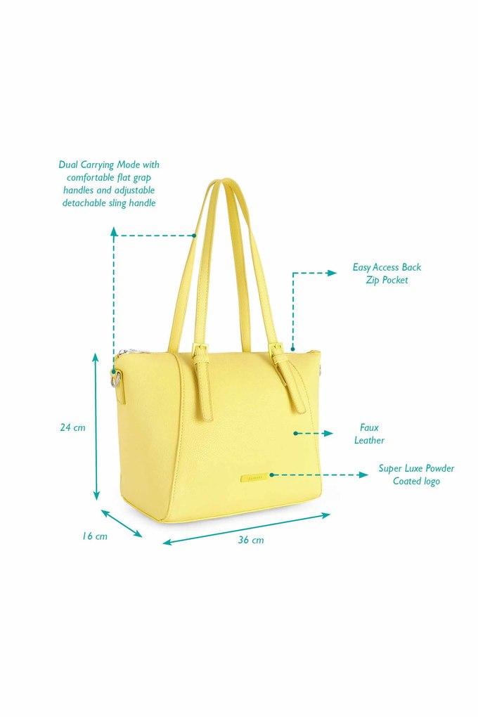 Buy Caprese Medium Mustard Casual Tote Handbag online