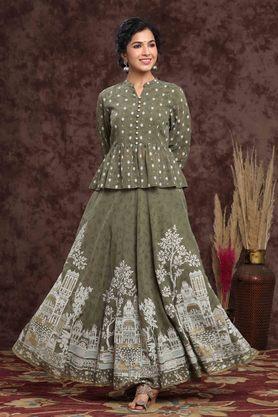 Shop Green Georgette Ghagra Choli With Embroidery for women buy from Soch  USA & Worldwide