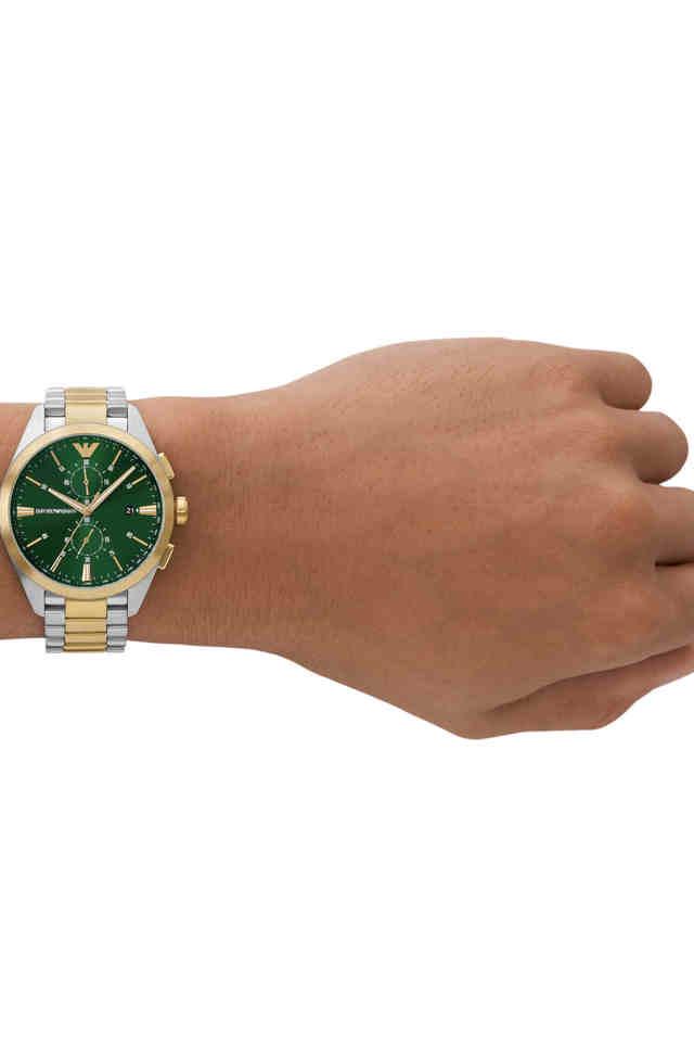 Buy EMPORIO ARMANI Two Tone 43 mm Green Dial Stainless Steel