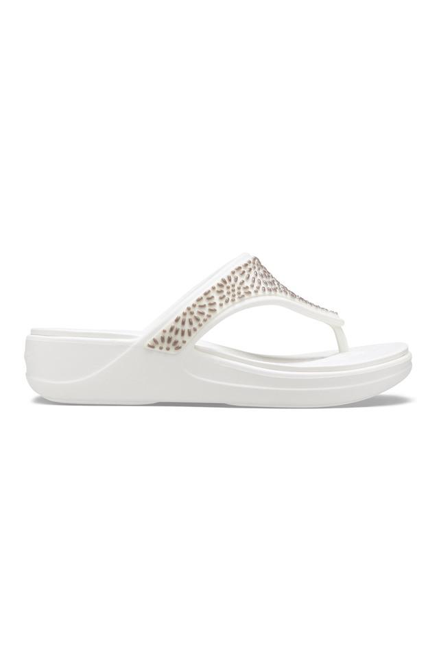 Buy CROCS Champagne Womens Crocs Monterey Diamante Wedges | Shoppers Stop