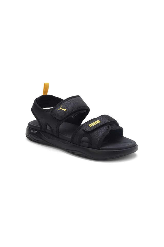 Buy PUMA Black Softride Seave V1 Synthetic Slip on Men s Sandals Shoppers Stop