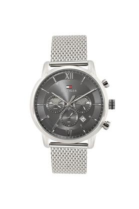 Buy TOMMY HILFIGER Mens Grey Stainless Steel Dual Time Watch