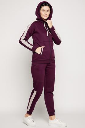 Buy EDRIO Solid Fleece Regular Fit Women's Tracksuit