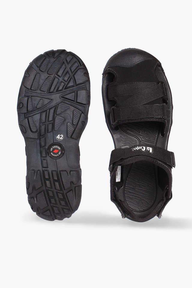 Buy Lee Cooper Men Black Leather Sandals - Sandals for Men 1302409 | Myntra