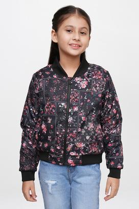 Girls floral bomber jacket sales