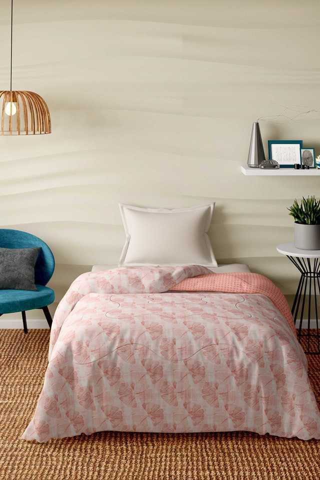 Buy PORTICO Textured Pink Color Single Size Duvet Cover Shoppers Stop