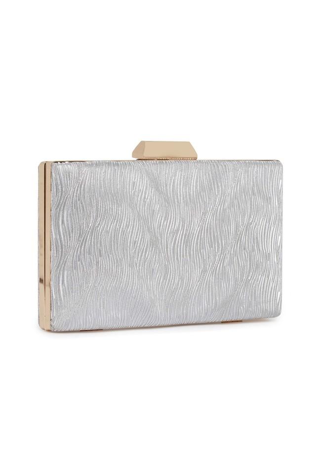 HUSH Nina Metallic Clutch Bag, Silver