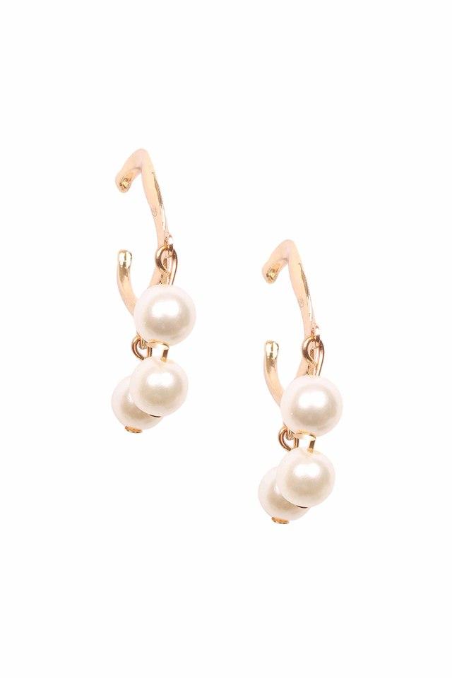 Buy AYESHA Multi Womens Bold Hoops With Pearl Charm Earrings Shoppers Stop