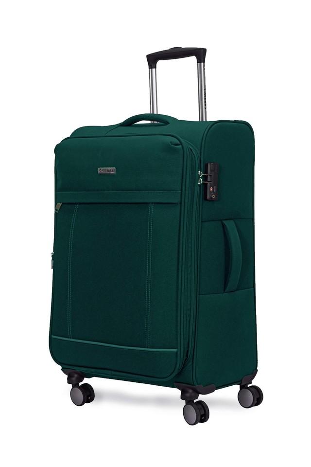 Large soft luggage store with wheels