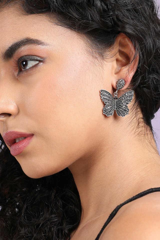 Butterfly drop deals earrings silver