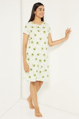 Buy INTUNE Avocado Print Cotton Blend Night Dress Shoppers Stop