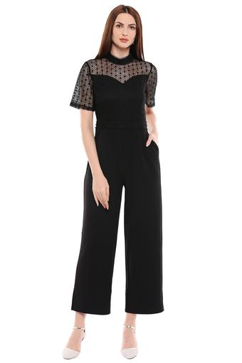 high neck lace jumpsuit
