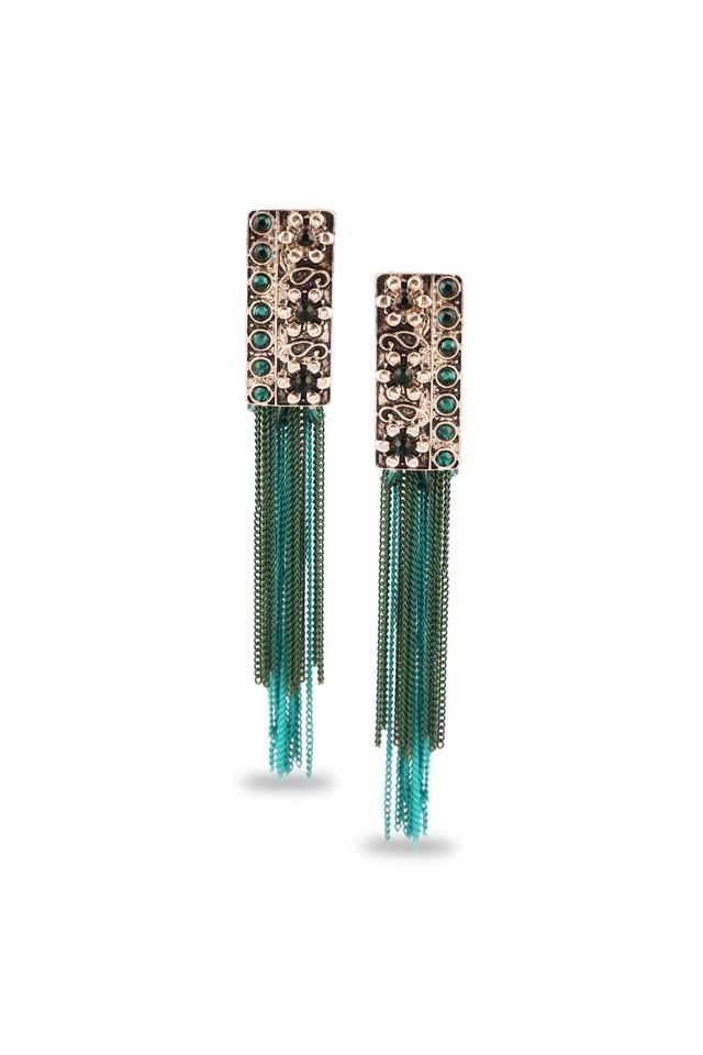 Buy online Teal Blue Crystal Jhumka Earrings from fashion jewellery for  Women by Jaipurraga Jewelry for ₹599 at 0% off | 2024 Limeroad.com