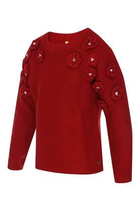 Girls Round Neck Knitted Sweater