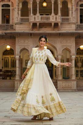 Boat neck shop anarkali dress