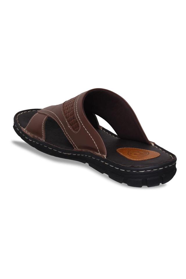 Mens Leather Casual No Back Strap Slippers