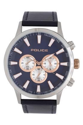 Buy POLICE Mens Blue Dial Chronograph Leather Watch PL15000JS03W