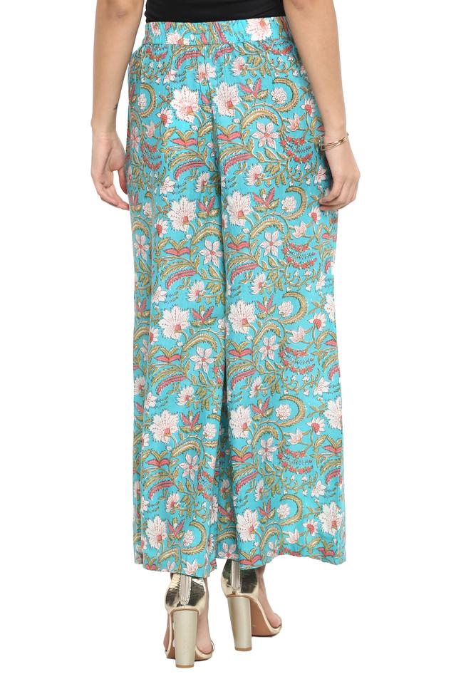 Buy Rigoglieoso Multicoloured Floral Print Palazzo Trousers  Palazzos for  Women 1464272  Myntra