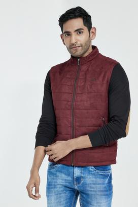 Maroon sale half jacket