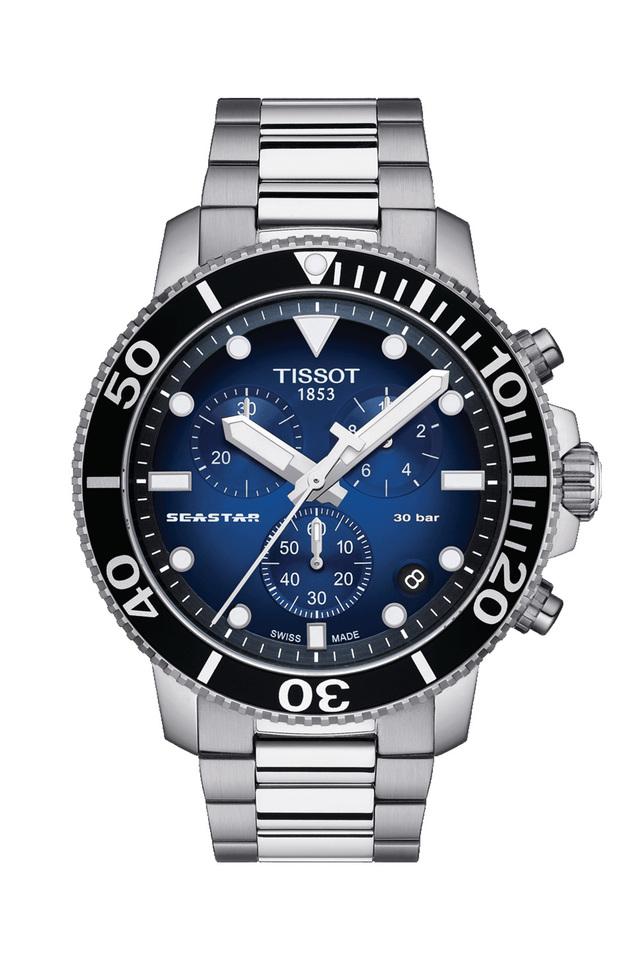 Buy TISSOT Mens Blue Dial Stainless Steel Chronograph Watch