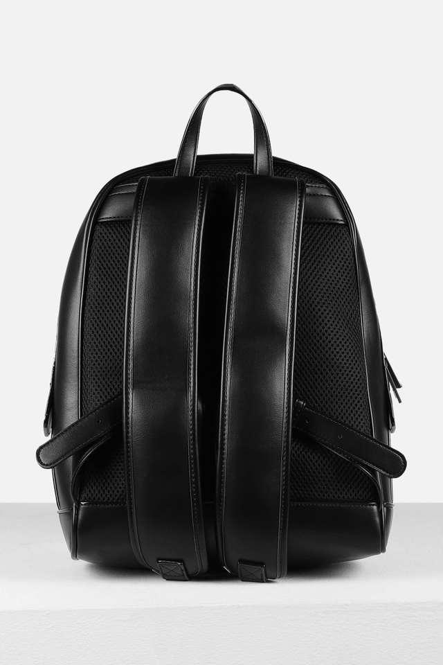 Buy ALLEN SOLLY Black Solid PU Zipper Closure Women s Formal Backpack Shoppers Stop